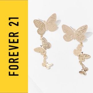 Forever 21 butterfly drop earrings